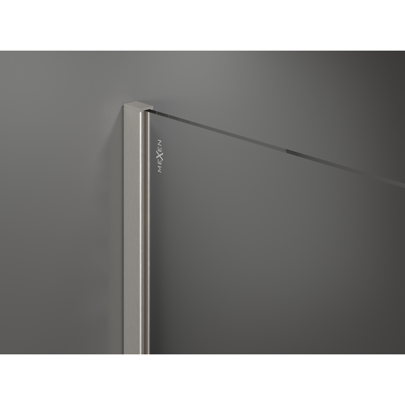 Mexen Kioto ścianka prysznicowa Walk-in 80 x 200 cm, brąz 8 mm, nikiel szczotkowany - 800-080-101-97-32