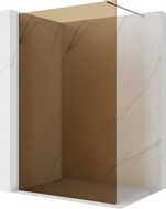 Mexen Kioto ścianka prysznicowa Walk-in 130 x 200 cm, brąz 8 mm, nikiel szczotkowany - 800-130-101-97-32