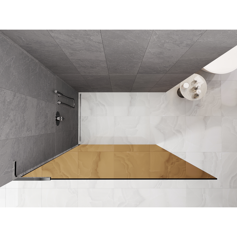 Mexen Kioto L ścianka prysznicowa Walk-in 100 x 200 cm, brąz, chrom - 800-100-103-01-32