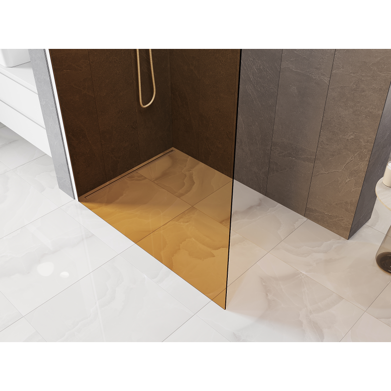 Mexen Kioto L ścianka prysznicowa Walk-in 80 x 200 cm, brąz, biała - 800-080-103-20-32