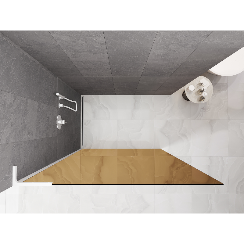 Mexen Kioto L ścianka prysznicowa Walk-in 100 x 200 cm, brąz, biała - 800-100-103-20-32