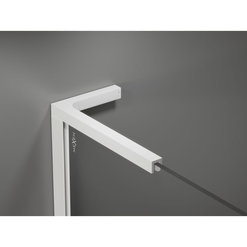Mexen Kioto L ścianka prysznicowa Walk-in 100 x 200 cm, brąz, biała - 800-100-103-20-32