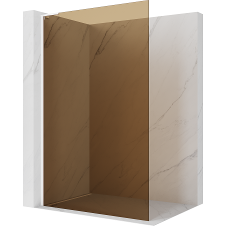 Mexen Kioto L ścianka prysznicowa Walk-in 110 x 200 cm, brąz, biała - 800-110-103-20-32