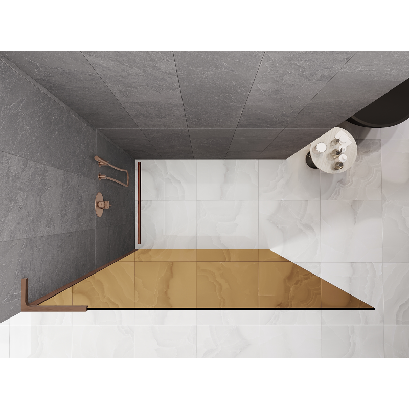 Mexen Kioto L ścianka prysznicowa Walk-in 70 x 200 cm, brąz, miedź szczotkowana - 800-070-103-65-32