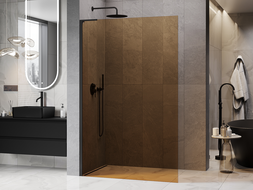 Mexen Kioto L ścianka prysznicowa Walk-in 110 x 200 cm, brąz, czarna - 800-110-103-70-32