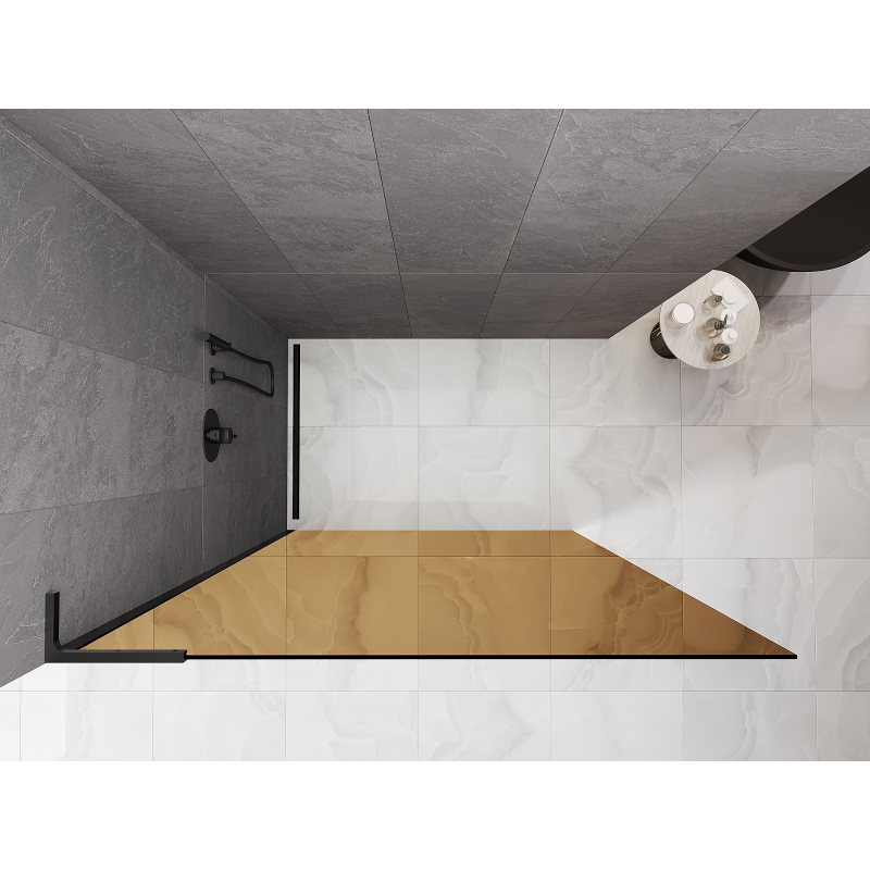 Mexen Kioto L ścianka prysznicowa Walk-in 110 x 200 cm, brąz, czarna - 800-110-103-70-32