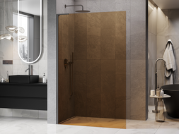 Mexen Kioto L ścianka prysznicowa Walk-in 70 x 200 cm, brąz, gun metal - 800-070-103-95-32