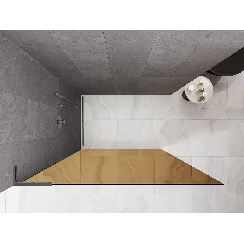 Mexen Kioto L ścianka prysznicowa Walk-in 80 x 200 cm, brąz, gun metal - 800-080-103-95-32