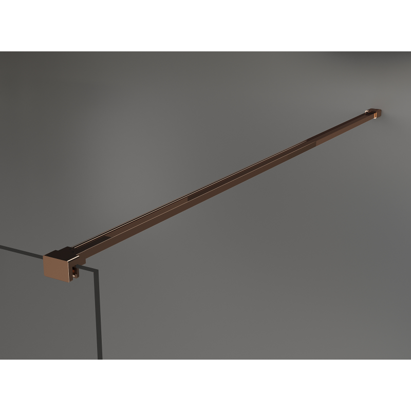 Mexen Kioto ścianka prysznicowa wolnostojąca 110 x 200 cm, brąz 8 mm, różowe złoto - 800-110-002-60-32