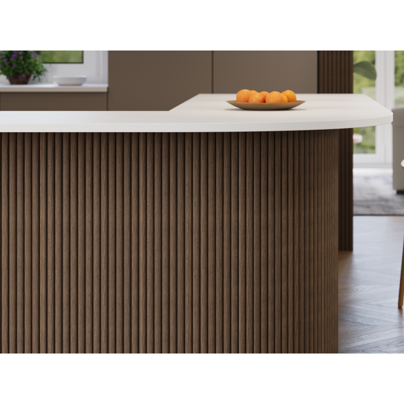 Mexen Ovalo 03 lamele ścienne ryflowane elastyczne 280 x 36 cm, fornir techniczny, Ciemny Orzech - S130-280-03-044