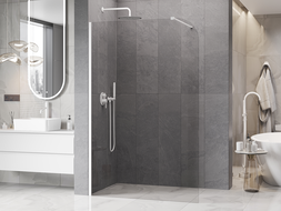 Mexen Kioto-P ścianka prysznicowa Walk-in 80 x 200 cm, transparent 8 mm, biała - 800-080-101-20-00-P