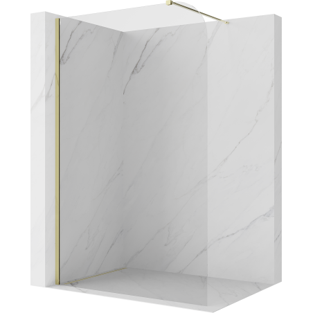 Mexen Kioto-P ścianka prysznicowa Walk-in 130 x 200 cm, transparent 8 mm, złota - 800-130-101-50-00-P
