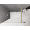 Mexen Kioto-P ścianka prysznicowa Walk-in 100 x 200 cm, transparent 8 mm, złota szczotkowana - 800-100-101-55-00-P
