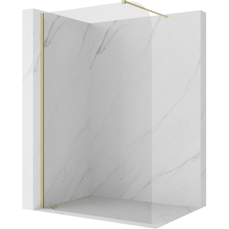 Mexen Kioto-P ścianka prysznicowa Walk-in 100 x 200 cm, transparent 8 mm, złota szczotkowana - 800-100-101-55-00-P
