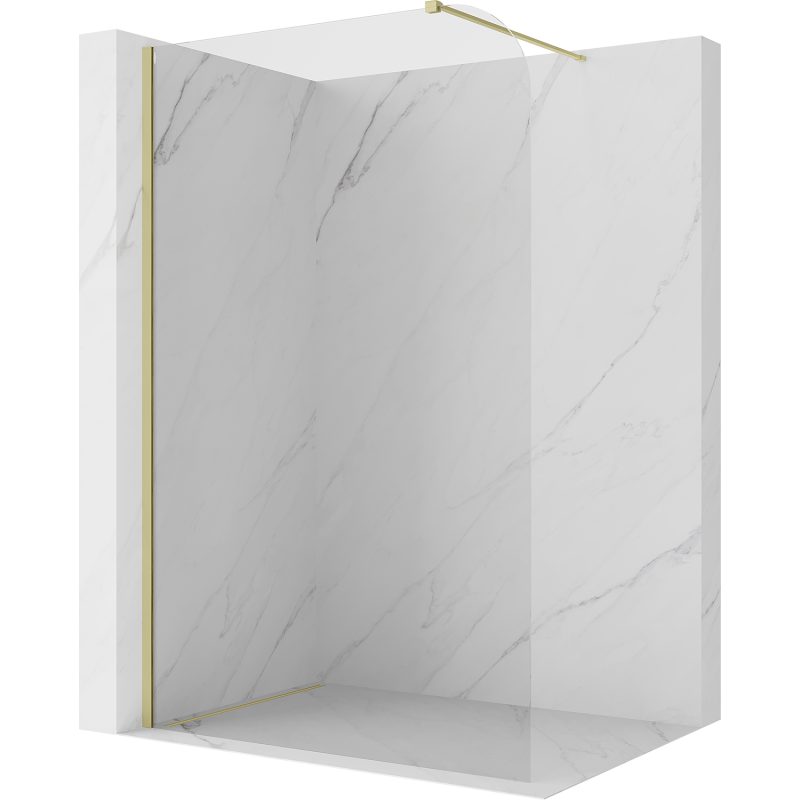 Mexen Kioto-P ścianka prysznicowa Walk-in 100 x 200 cm, transparent 8 mm, złota szczotkowana - 800-100-101-55-00-P