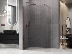 Mexen Kioto-P ścianka prysznicowa Walk-in 80 x 200 cm, transparent 8 mm, różowe złoto - 800-080-101-60-00-P