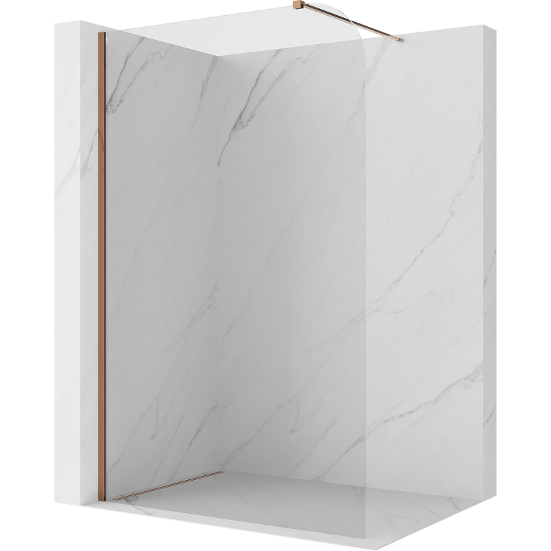 Mexen Kioto-P ścianka prysznicowa Walk-in 70 x 200 cm, transparent 8 mm, różowe złoto - 800-070-101-60-00-P