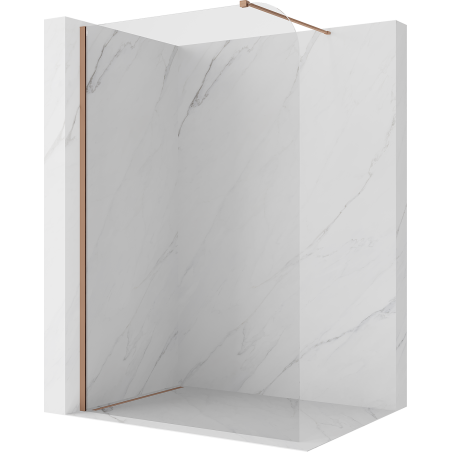 Mexen Kioto-P ścianka prysznicowa Walk-in 80 x 200 cm, transparent 8 mm, miedź szczotkowana - 800-080-101-65-00-P
