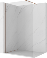 Mexen Kioto-P ścianka prysznicowa Walk-in 120 x 200 cm, transparent 8 mm, miedź szczotkowana - 800-120-101-65-00-P