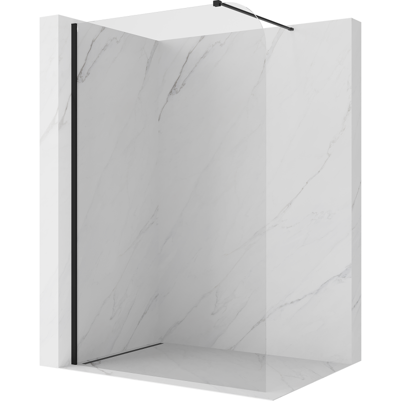 Mexen Kioto-P ścianka prysznicowa Walk-in 100 x 200 cm, transparent 8 mm, czarna - 800-100-101-70-00-P