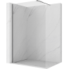 Mexen Kioto-P ścianka prysznicowa Walk-in 70 x 200 cm, transparent 8 mm, czarna - 800-070-101-70-00-P