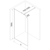Mexen Kioto-P ścianka prysznicowa Walk-in 120 x 200 cm, transparent 8 mm, gun metal - 800-120-101-95-00-P