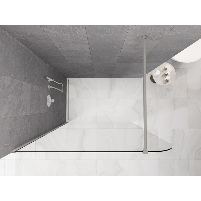 Mexen Kioto-P ścianka prysznicowa Walk-in 100 x 200 cm, transparent 8 mm, nikiel szczotkowany - 800-100-101-97-00-P