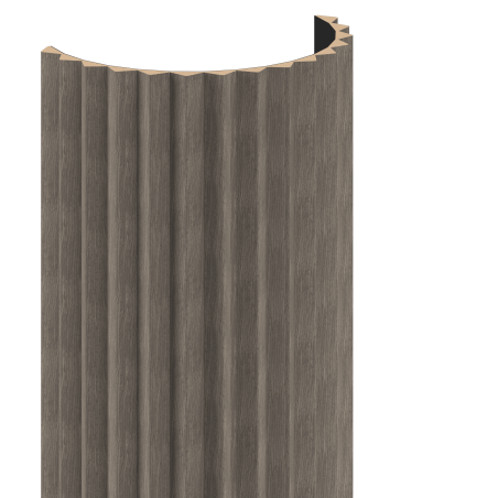 Mexen Ovalo 01 lamele ścienne ryflowane elastyczne 280 x 36 cm, fornir techniczny, Szary Dąb - S130-280-01-043