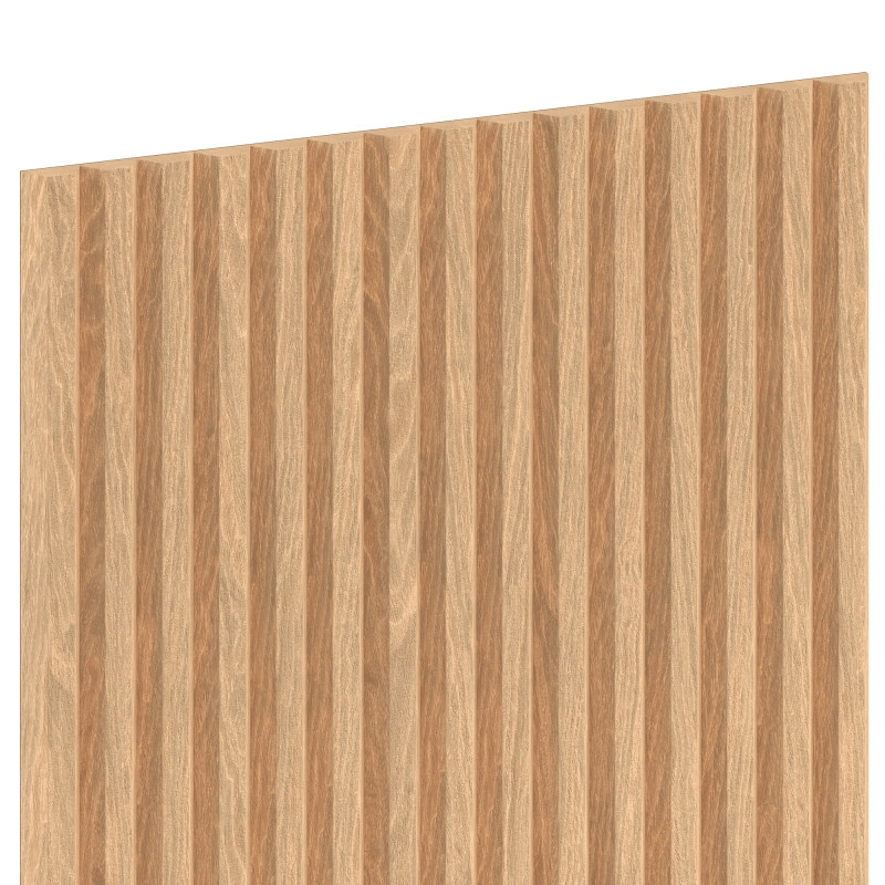 Mexen Ovalo 02 lamele ścienne ryflowane elastyczne 280 x 36 cm, fornir techniczny, Bielony Dąb - S130-280-02-040