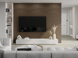 Mexen Lam-SF 01 lamele ścienne akustyczne 280 x 30 cm, filc 9 mm, fornir techniczny, Ciemny Orzech - S106-280-01-044
