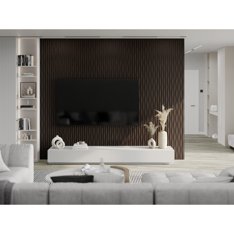 Mexen Lam-SF 26 próbka lameli ściennych akustycznych, filc 9 mm, fornir techniczny, Czarny Dąb - S106-26-046-S