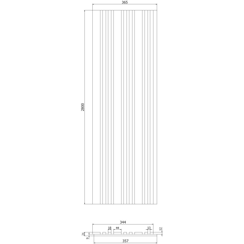 Mexen Lam-F Slim 01 próbka lameli ściennych akustycznych, filc 9 mm, fornir techniczny, Czarny Dąb - S107-046-S