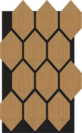 Mexen Form 01 panel ścienny akustyczny 91 x 56 cm (4szt.), filc 9 mm, fornir techniczny, Dąb Classic - S111-91567-01-041