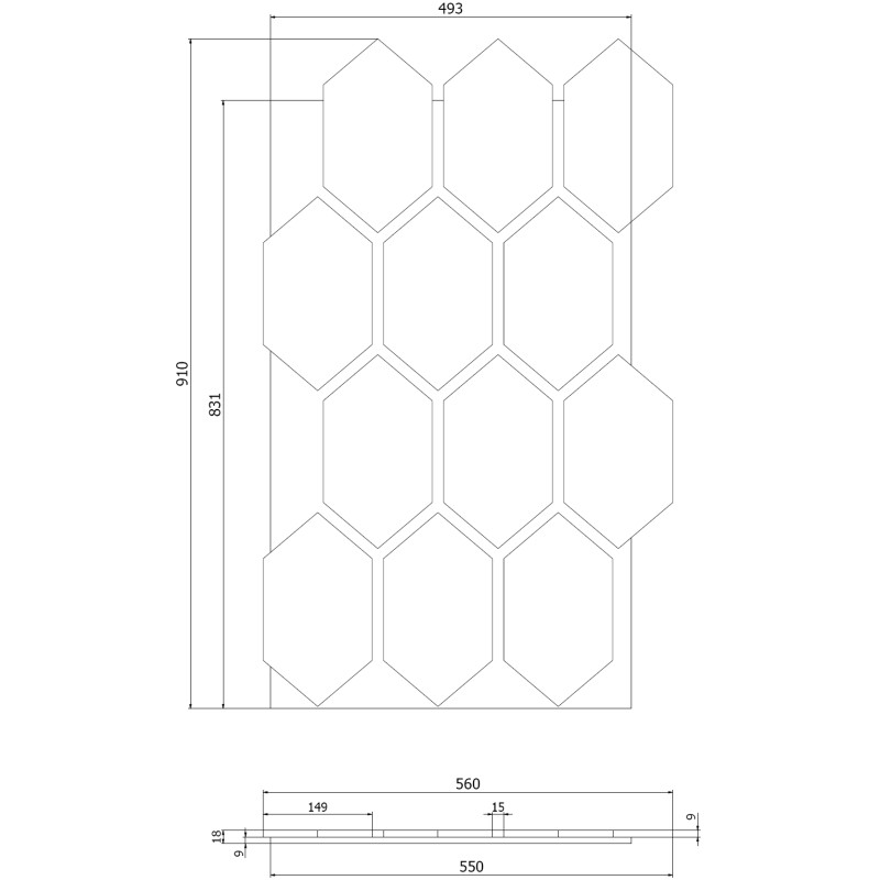 Mexen Form 01 próbka panelu ściennego akustycznego, filc 9 mm, fornir techniczny, Dąb Mocca - S111-01-045-S