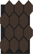 Mexen Form 01 panel ścienny akustyczny 91 x 56 cm (4szt.), filc 9 mm, fornir techniczny, Dąb Mocca - S111-91567-01-045