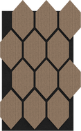 Mexen Form 01 próbka panelu ściennego akustycznego, filc 9 mm, fornir techniczny, Jasny Orzech - S111-01-047-S