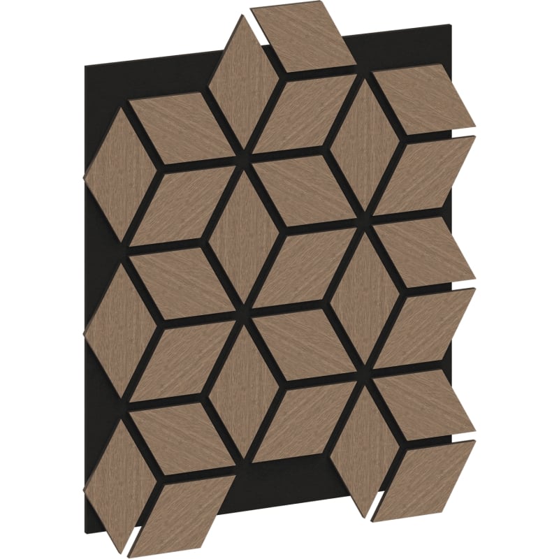 Mexen Form 02 próbka panelu ściennego akustycznego, filc 9 mm, fornir techniczny, Jasny Orzech - S111-02-047-S