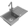 Mexen Pablo zlewozmywak granitowy 1-komorowy z ociekaczem i baterią kuchenną Duero, szary - 6510-71-671600-71