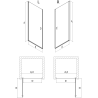 Mexen Mist-B drzwi prysznicowe uchylne 100 cm, transparent, gun metal - 8A2-100-000-95-00