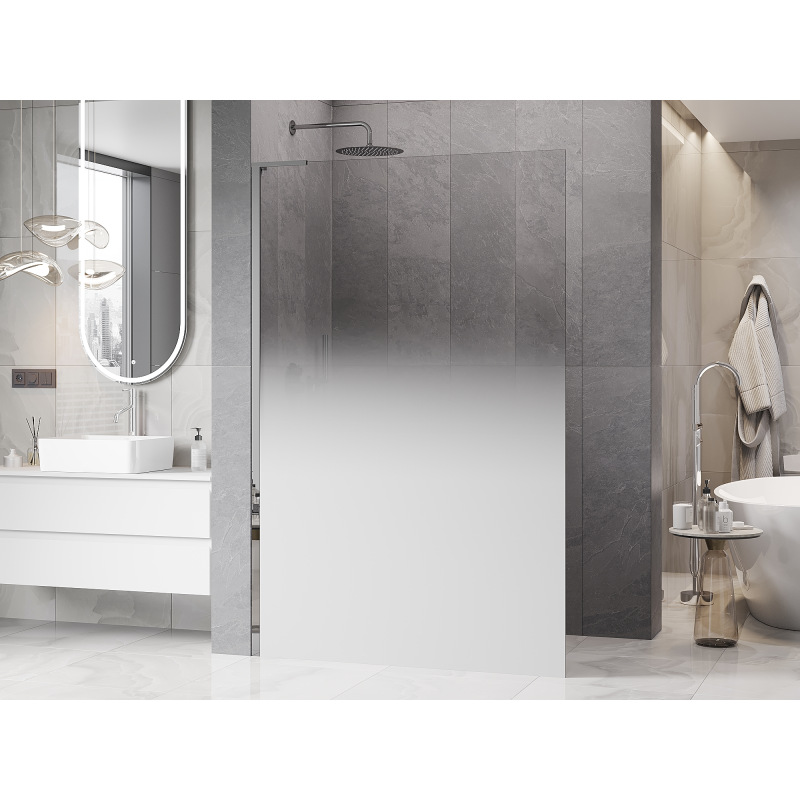 Mexen Kioto L ścianka prysznicowa Walk-in 70 x 200 cm, ombre biała 8 mm, chrom - 800-070-103-01-86
