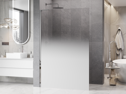 Mexen Kioto L ścianka prysznicowa Walk-in 110 x 200 cm, ombre biała 8 mm, chrom - 800-110-103-01-86