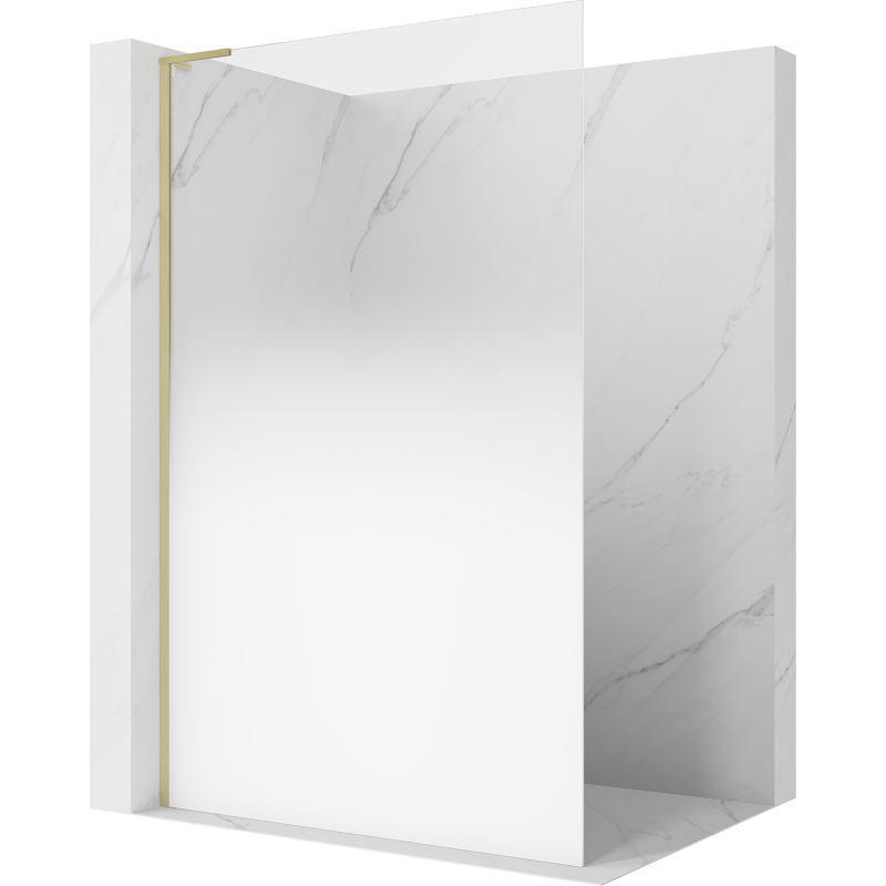 Mexen Kioto L ścianka prysznicowa Walk-in 70 x 200 cm, ombre biała 8 mm, złota szczotkowana - 800-070-103-55-86
