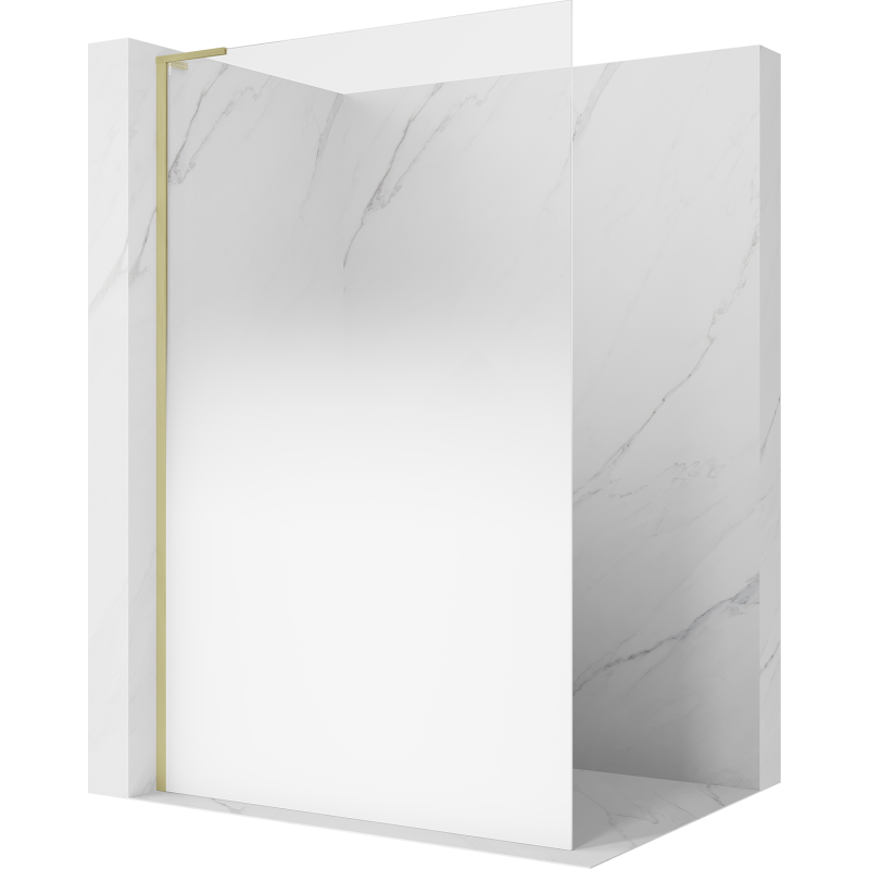 Mexen Kioto L ścianka prysznicowa Walk-in 80 x 200 cm, ombre biała 8 mm, złota szczotkowana - 800-080-103-55-86