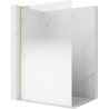 Mexen Kioto L ścianka prysznicowa Walk-in 100 x 200 cm, ombre biała 8 mm, złota szczotkowana - 800-100-103-55-86