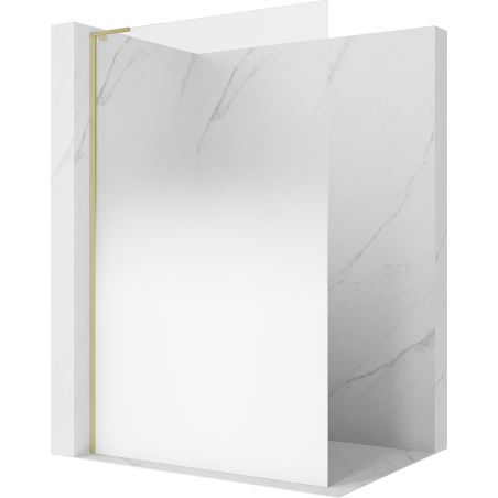 Mexen Kioto L ścianka prysznicowa Walk-in 110 x 200 cm, ombre biała 8 mm, złota szczotkowana - 800-110-103-55-86