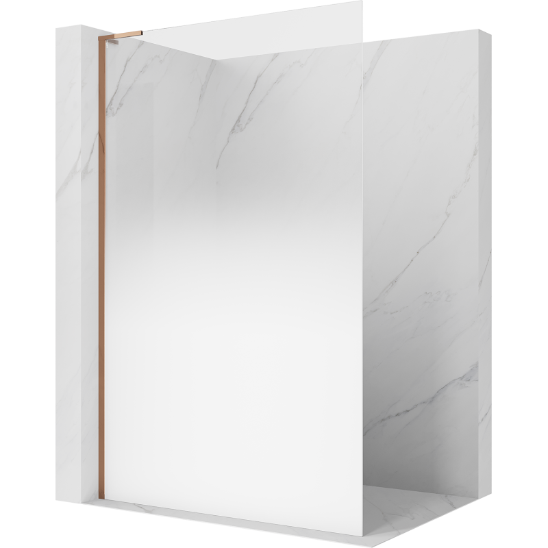 Mexen Kioto L ścianka prysznicowa Walk-in 70 x 200 cm, ombre biała 8 mm, różowe złoto - 800-070-103-60-86