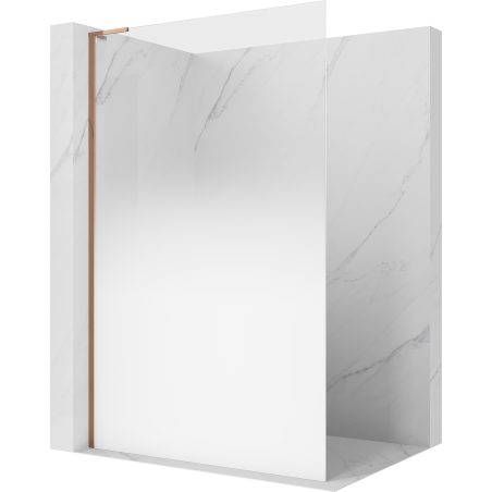 Mexen Kioto L ścianka prysznicowa Walk-in 80 x 200 cm, ombre biała 8 mm, różowe złoto - 800-080-103-60-86