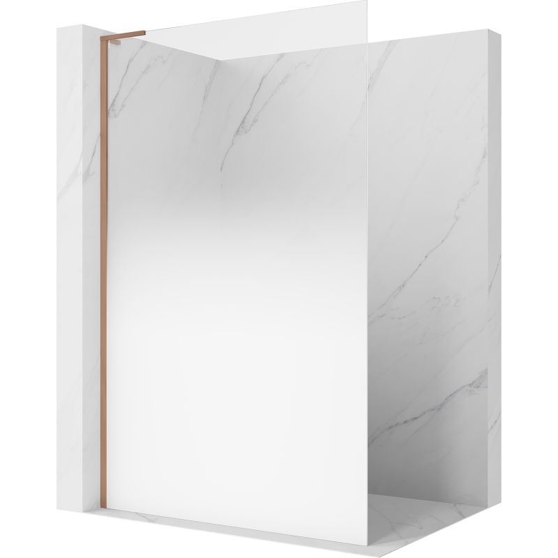 Mexen Kioto L ścianka prysznicowa Walk-in 80 x 200 cm, ombre biała 8 mm, miedź szczotkowana - 800-080-103-65-86