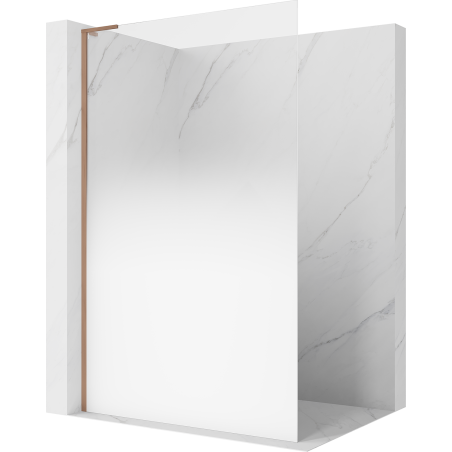 Mexen Kioto L ścianka prysznicowa Walk-in 90 x 200 cm, ombre biała 8 mm, miedź szczotkowana - 800-090-103-65-86