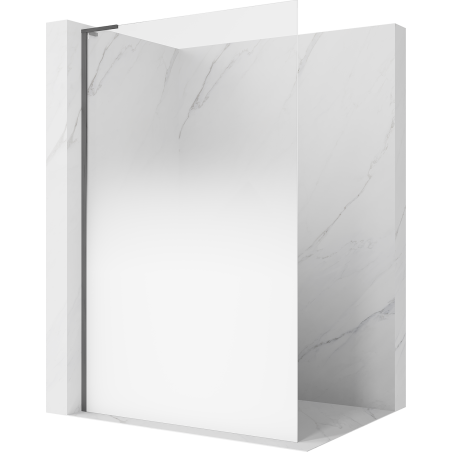 Mexen Kioto L ścianka prysznicowa Walk-in 100 x 200 cm, ombre biała 8 mm, gun gray szczotkowany - 800-100-103-66-86